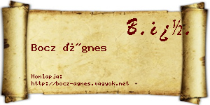 Bocz Ágnes névjegykártya