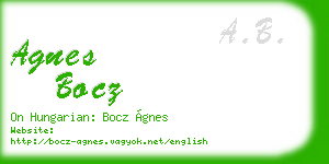agnes bocz business card